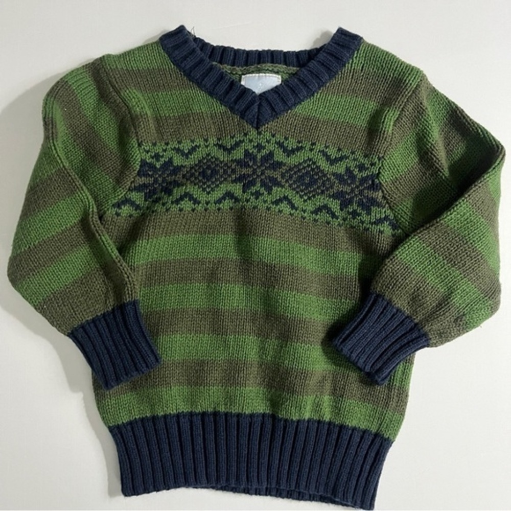 Old Navy • Green Navy Fair Isle Sweater Kids